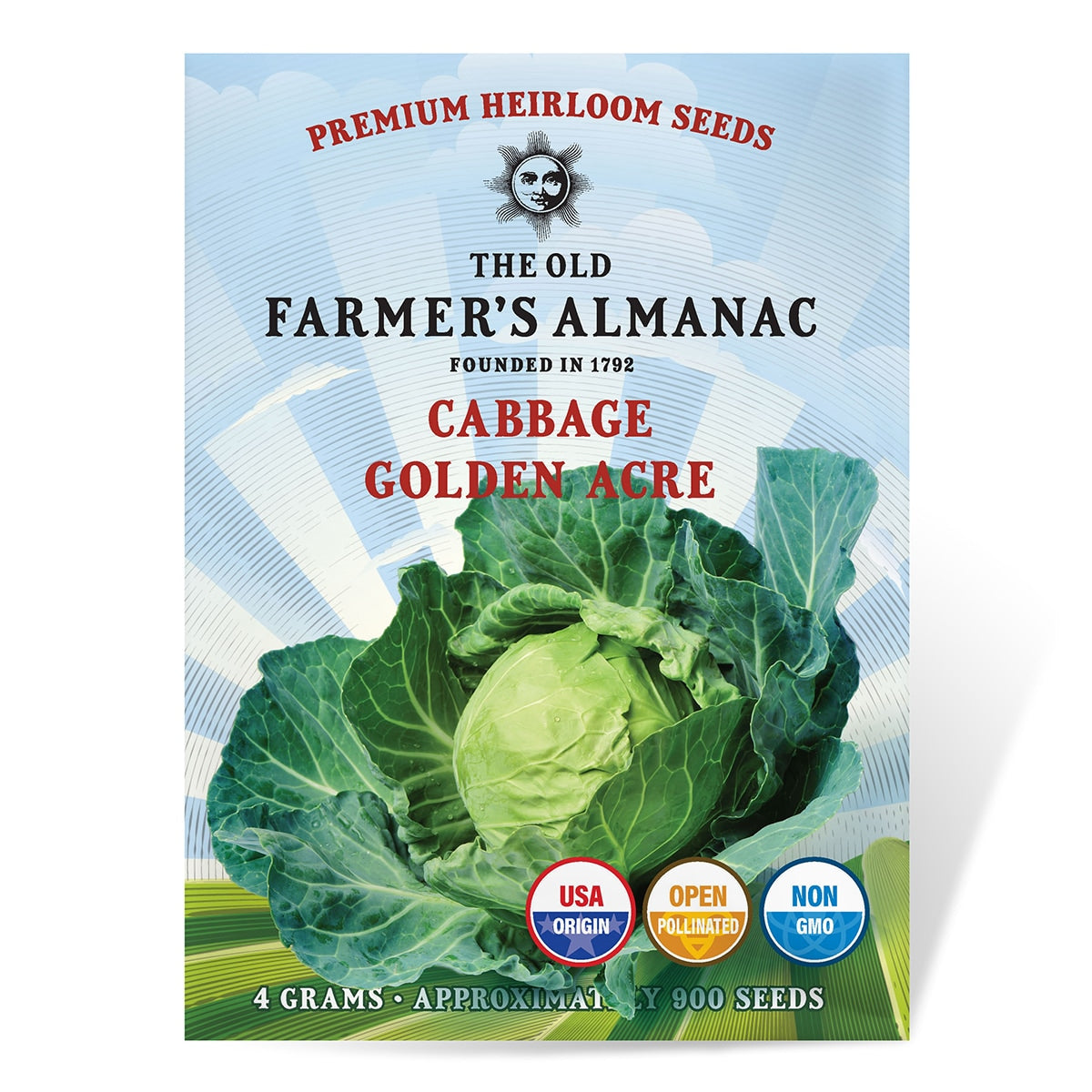 The Old Farmer's Almanac Heirloom Golden Acre Cabbage Seeds