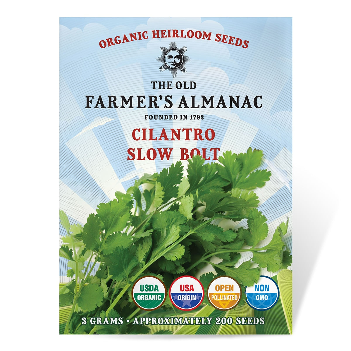 The Old Farmer's Almanac Heirloom Slow Bolt Cilantro Seeds - USDA Organic