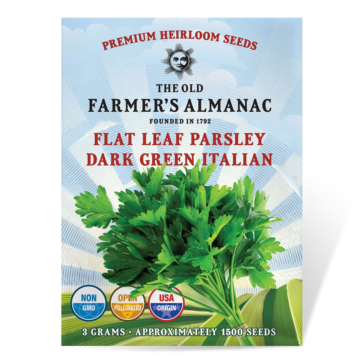 The Old Farmer's Almanac Heirloom Dark Green Italian Flat Leaf Parsley Seeds