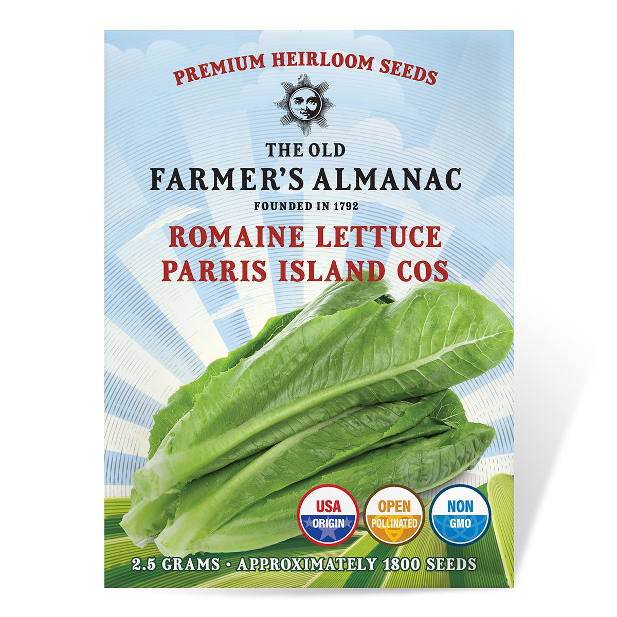 The Old Farmer's Almanac Heirloom Paris Island Cos Romaine Lettuce Seeds