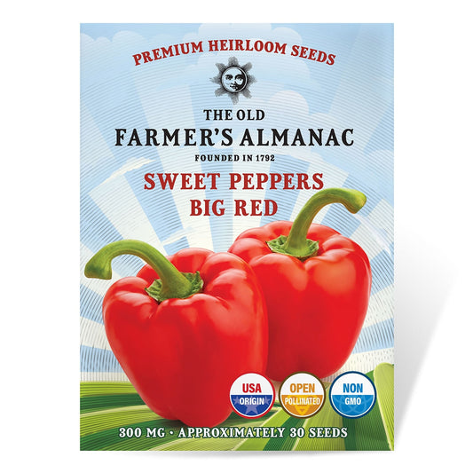 The Old Farmer's Almanac Heirloom Big Red Sweet Pepper Seeds