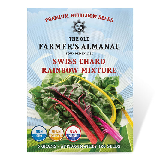 The Old Farmer's Almanac Heirloom Rainbow Mix Swiss Chard Seeds