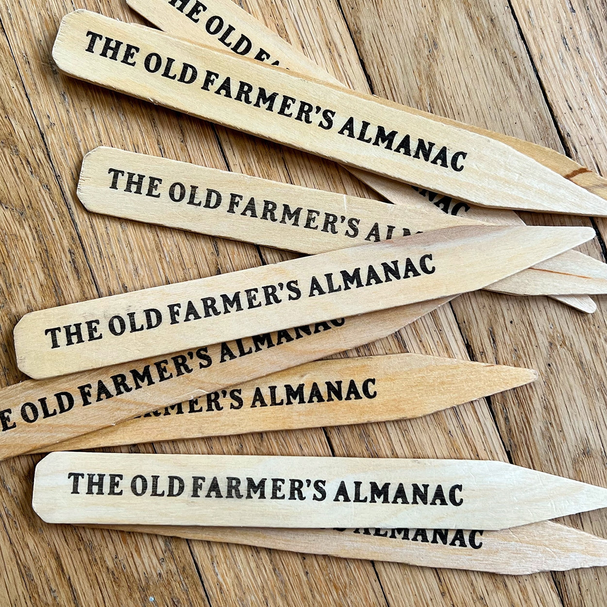 The Old Farmer's Almanac Wooden Garden Plant Markers - 40 Stakes - 8.0 x 0.875 Inches Each