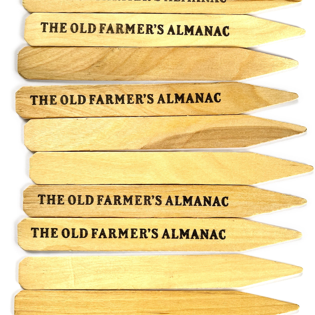 The Old Farmer's Almanac Wooden Garden Plant Markers - 40 Stakes - 8.0 x 0.875 Inches Each