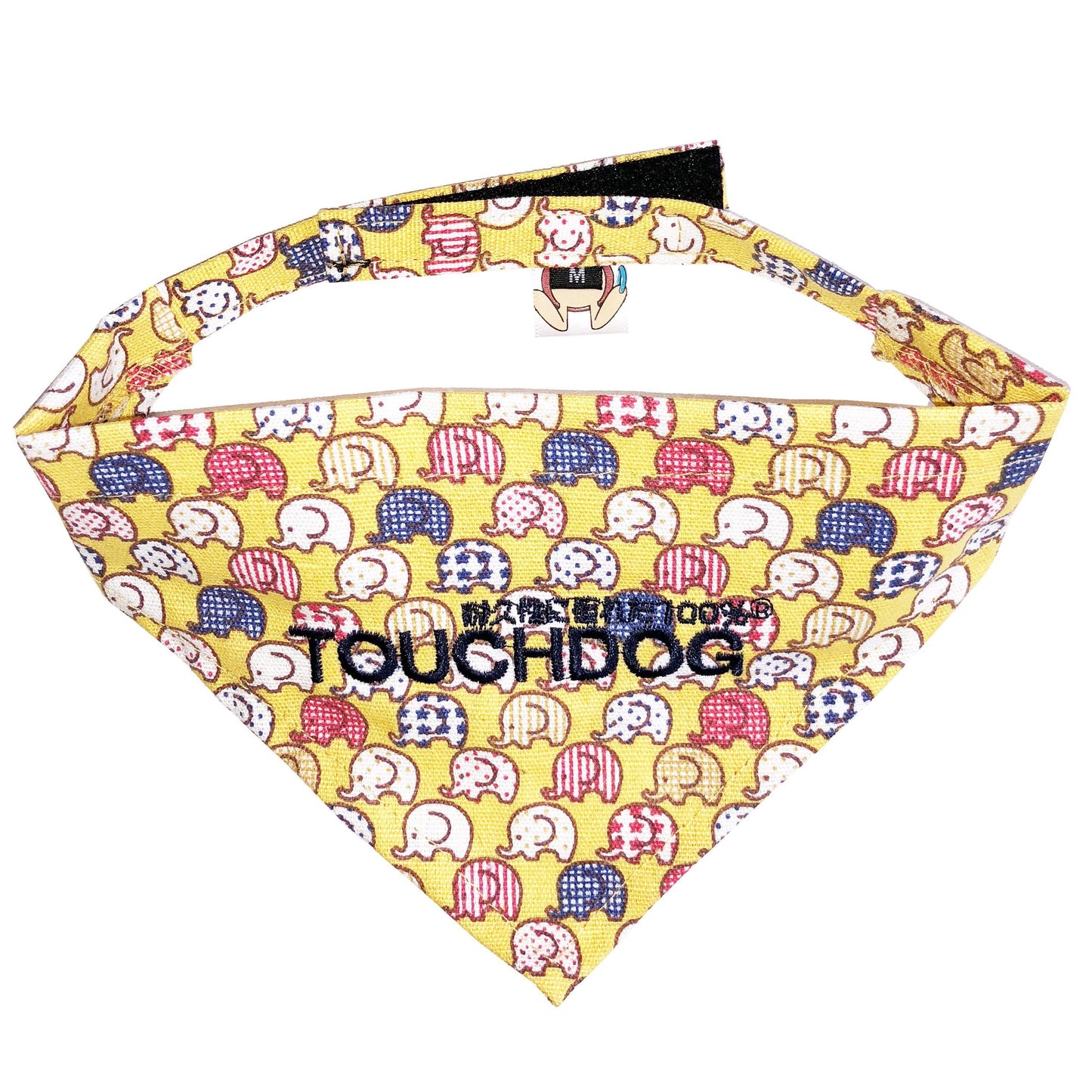 Touchdog Elephant Patterned Hook-and-Loop Fashion Dog Bandana