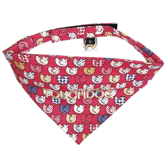 Touchdog Designer Hook-and-Loop Pet Bandana - Red