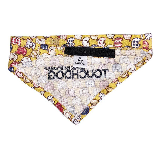 Touchdog Designer Hook-and-Loop Pet Bandana - Yellow