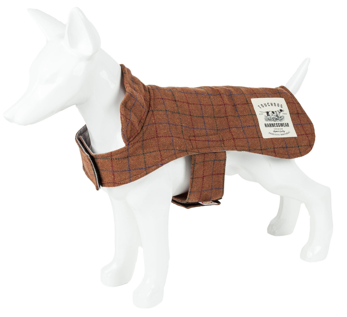 Touchdog ® 2-In-1 Windowpane Plaid Dog Jacket and Matching Reversible Dog Mat