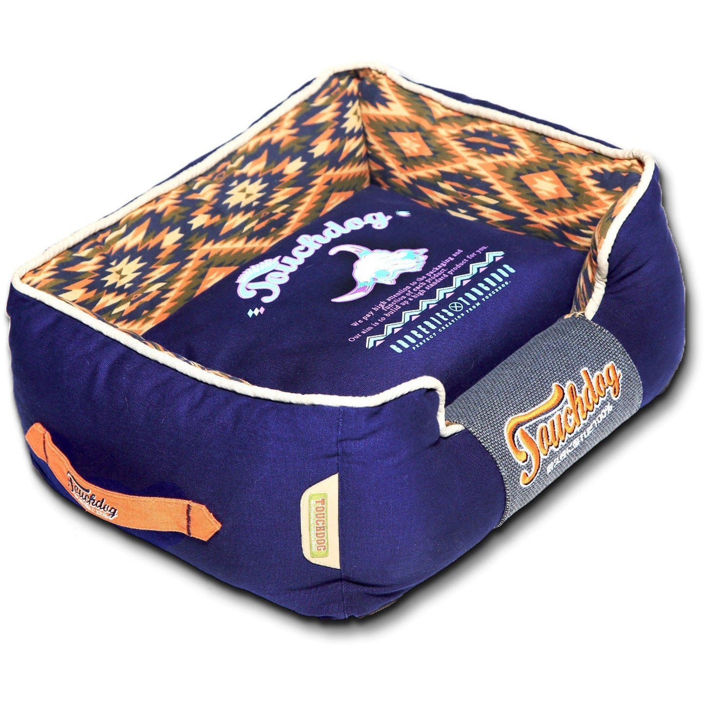 Touchdog ® '70's Vintage-Tribal' Rectangular-Boxed Designer Dog Bed