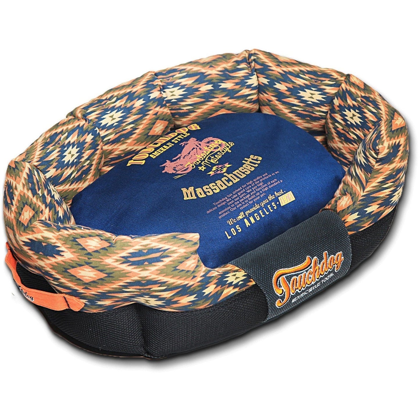 Touchdog ® '70's Vintage-Tribal' Ultra-Plush Rectangular Rounded Dog Bed