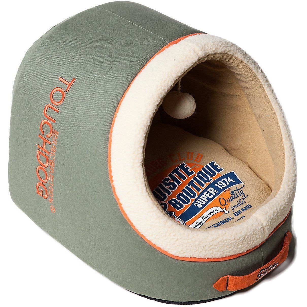 Touchdog ® 'Active-Play' Vintage Emblem Panoramic Cat Bed w/ Teaser Toy