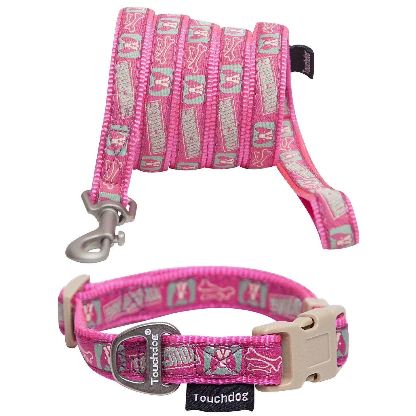 Touchdog ® 'Caliber' Designer Embroidered Fashion Pet Dog Leash and Collar Combination