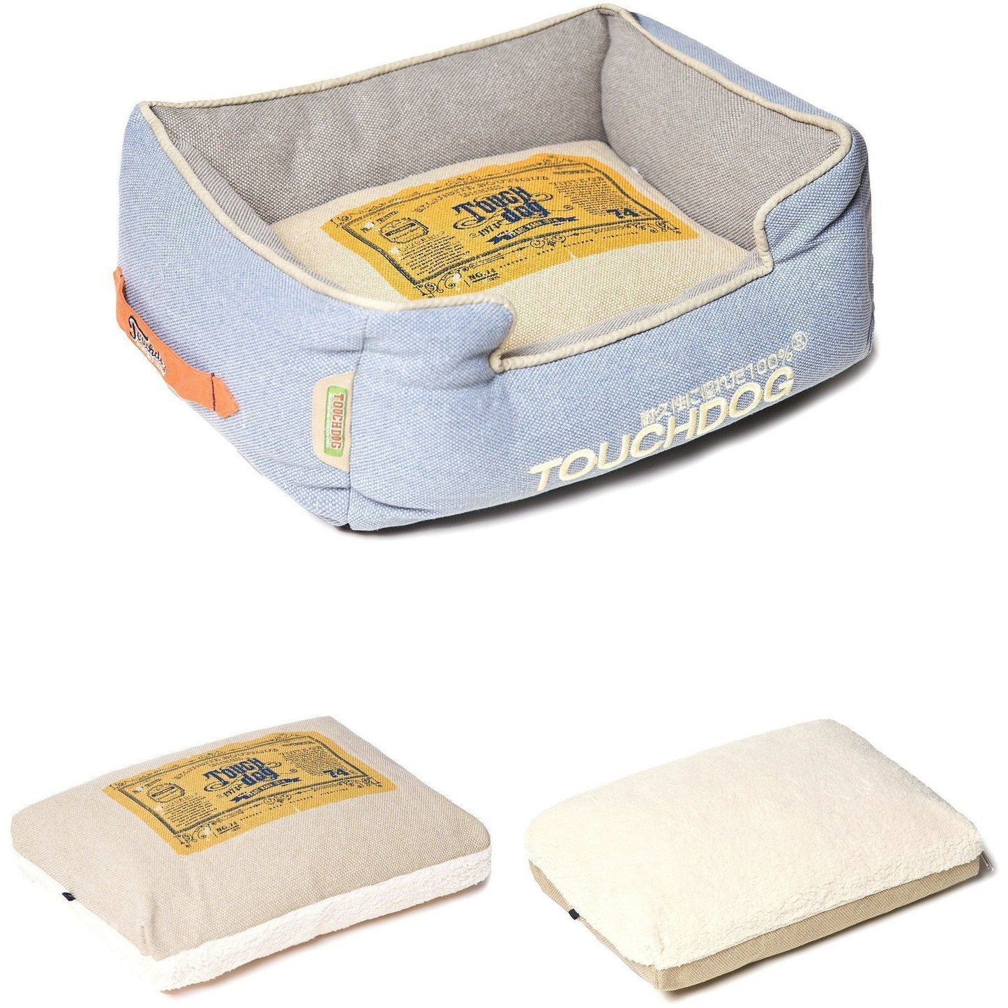 Touchdog ® Original Denim Reversible Designer Rectangular Dog Bed