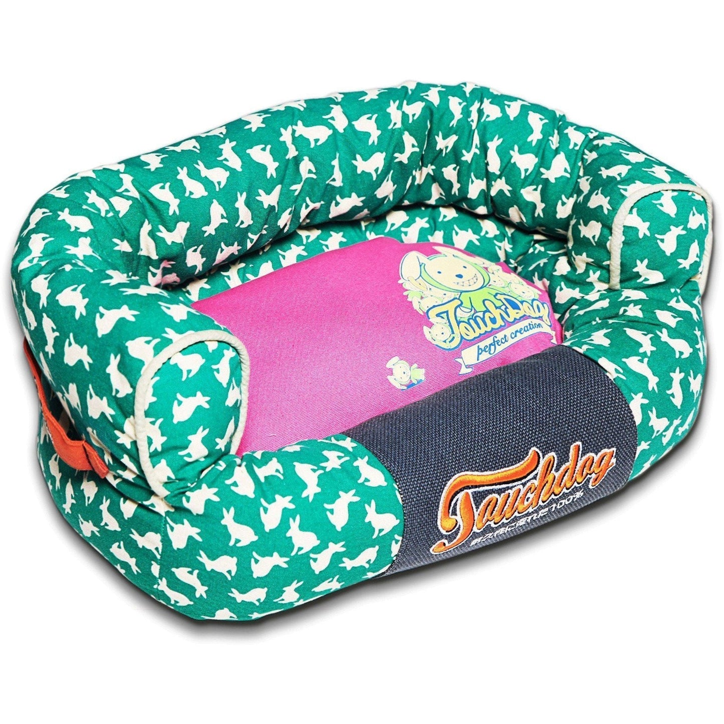 Touchdog ® 'Lazy-Bones' Rabbit-Spotted Designer Couch Dog Bed