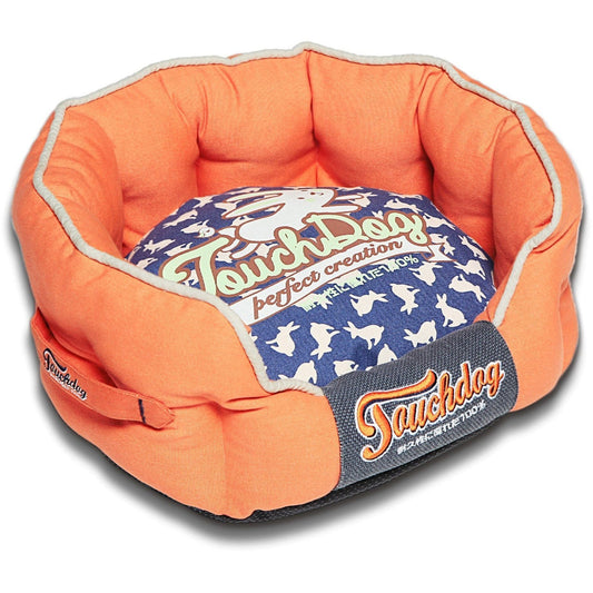Touchdog ® 'Lazy-Bones' Rabbit-Spotted Rounded Designer Dog Bed